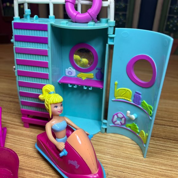 Lot of 16 Pcs Vintage 2002 Polly Pocket Figure and Lifeguard Beach Playset - Picture 5 of 10